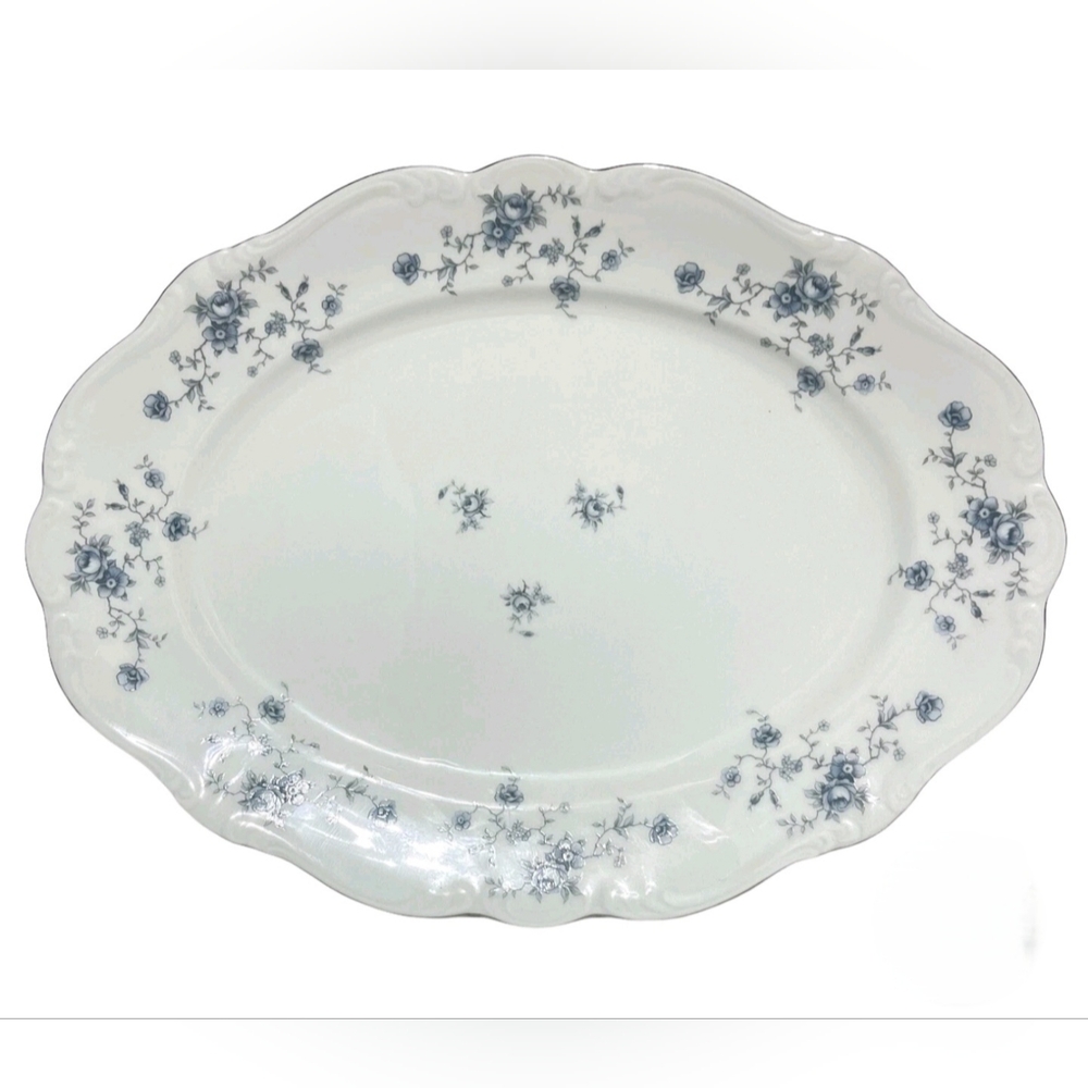 Johann Haviland Bavaria Blue Garland Pattern Porclein Platter